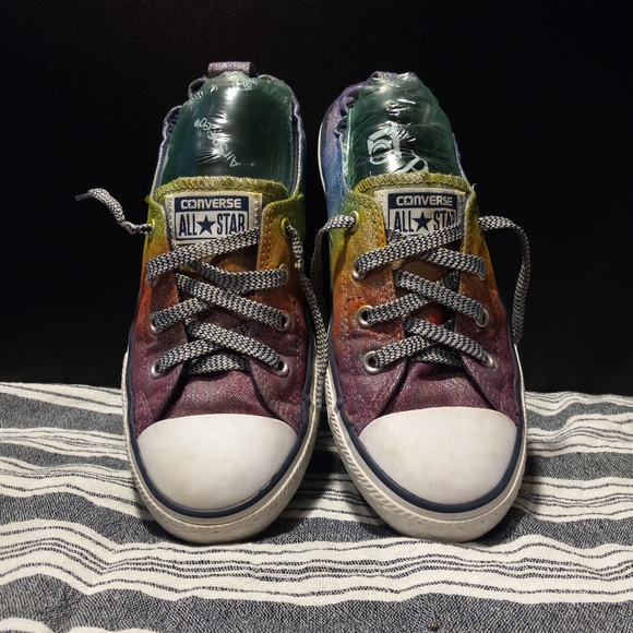One of a kind Rainbow Converse, sparkling rainbow Converse shore shoes s… - Picture 5 of 13